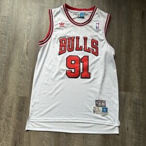 Adidas NBA Hardwood Classics Dennis Rodman #91 Chicago Bulls Jersey +2 - Size L